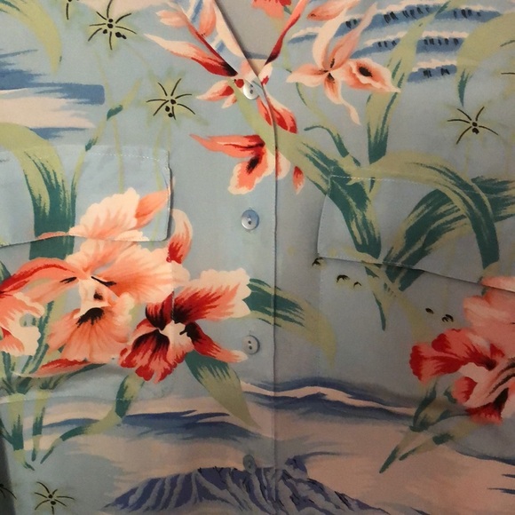 Equipment Hawaiian Silk Button Down Mini shirt dress size XS vintage - Picture 7 of 12